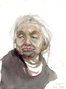 Woman in Tibet, 2005 (watercolour)