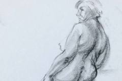 standing nude, leaning