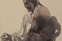 woman with walking stick